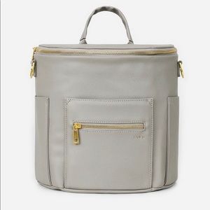 NWOT Fawn Design Mini Diaper Backpack in Gray (inc. paci case & tassel!) 🤍